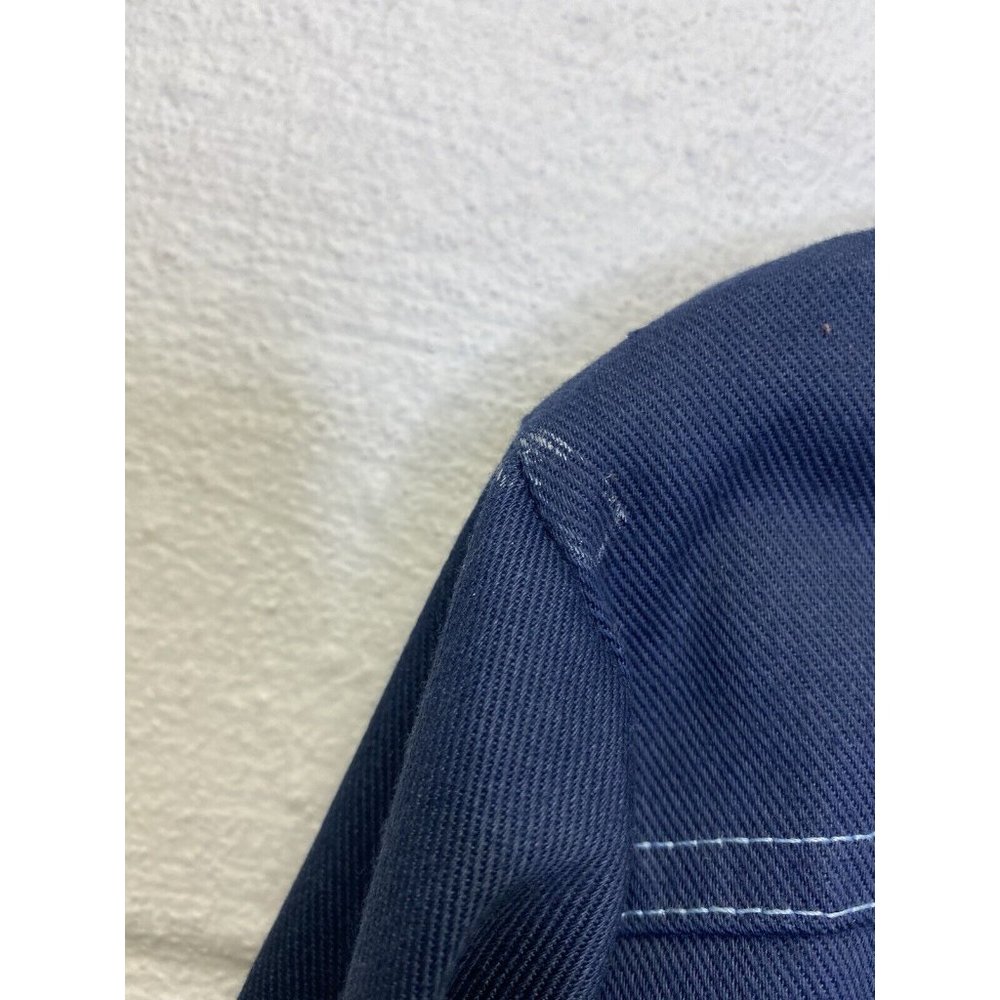 VTG 60S SEARS Navy Blue SHIRT ROCKABILLY JACKET COWBOY Large Snaps Vented - Picture 6 of 9